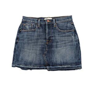 Fidelity Bowie Denim Mini Skirt Frayed Hem Y2K Festival Casual Western USA Made